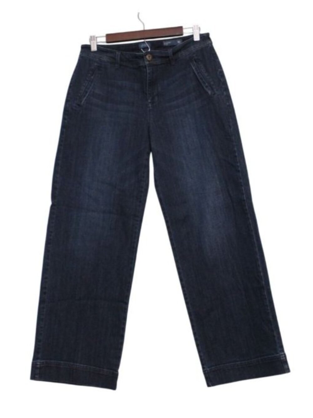 J Jill Jeans Size 10 Petite Wide Leg Monterey Full Leg Stretch Denim Preppy Boho